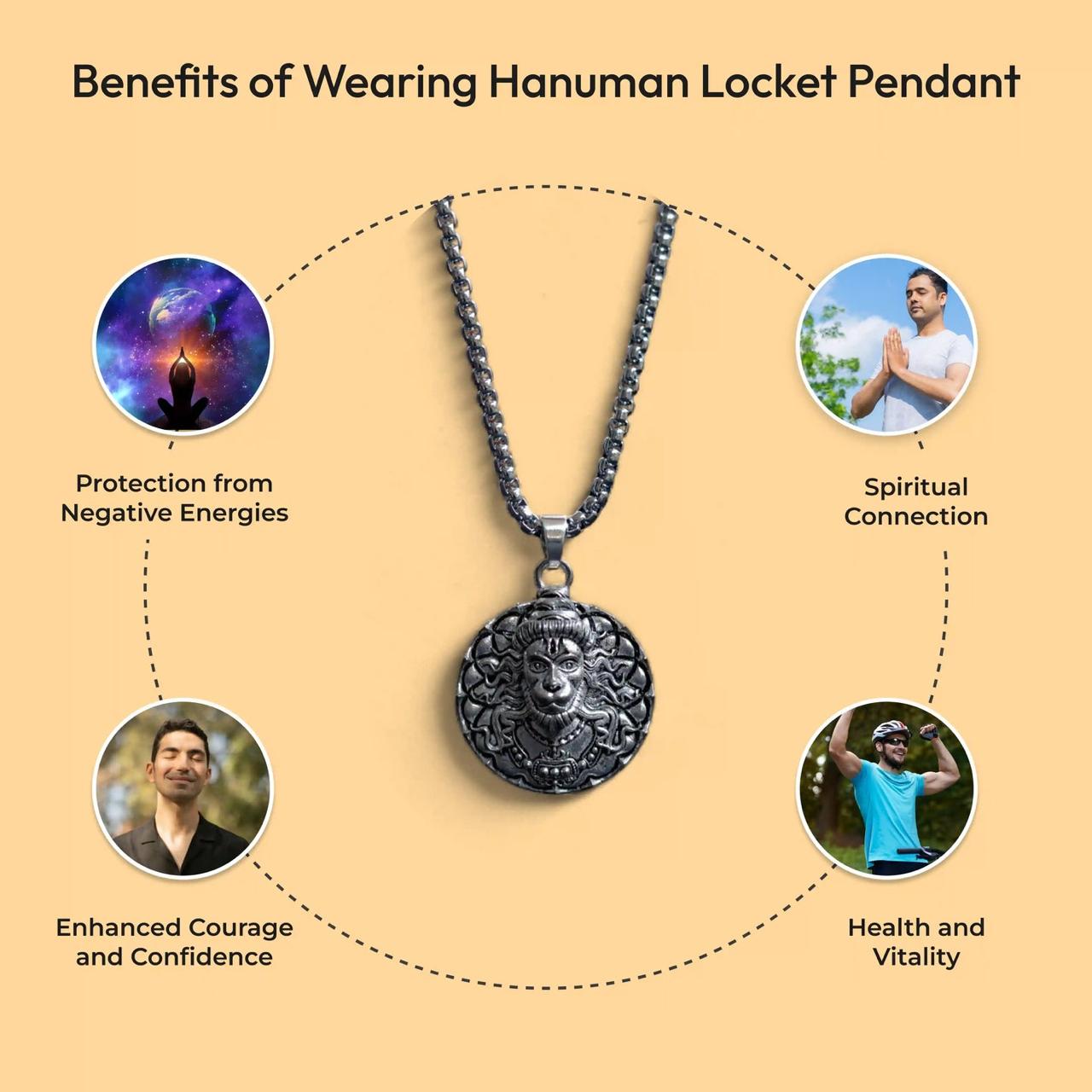 Hanuman Ji Pendant Oxodaised Silver Chain